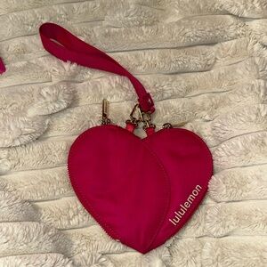 lululemon athletica Pink Heart-Shaped Wristlet